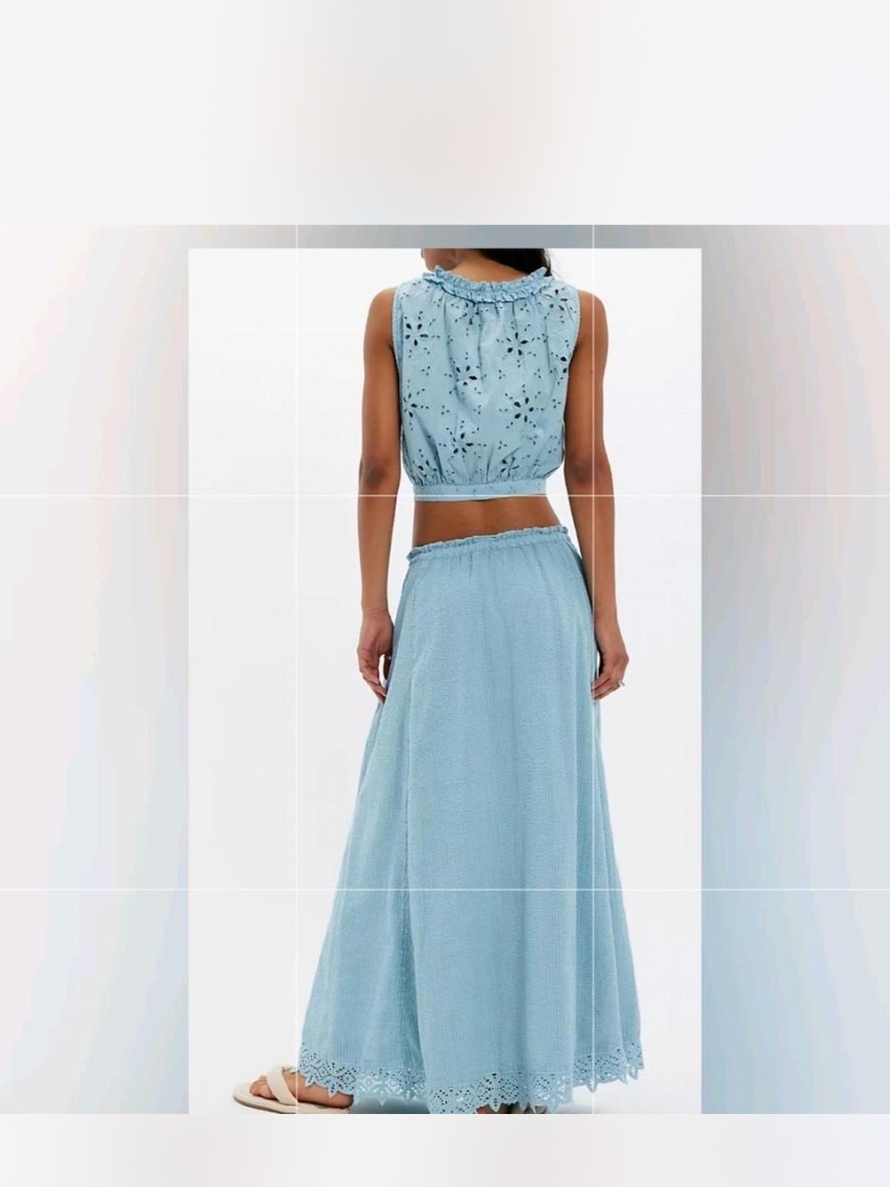 Free People Madelyn Crop top and Skirt set Light NWT